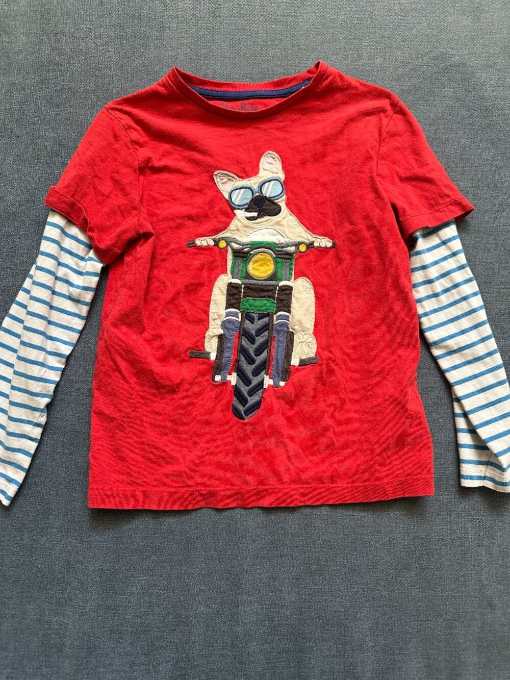 Mini Boden Bulldog on Motorcycle Shirt